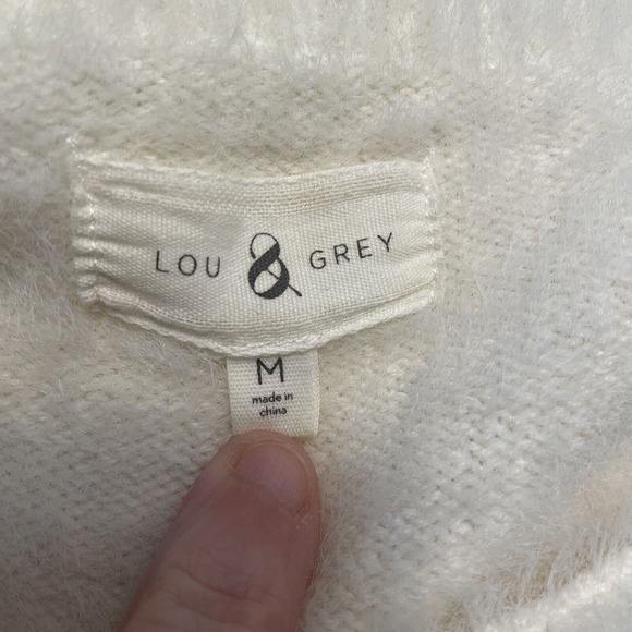 LOU & GREY Size Medium M Lashout White Eyelash Cozy Tunic Sweater Dress Fuzzy - Picture 5 of 7